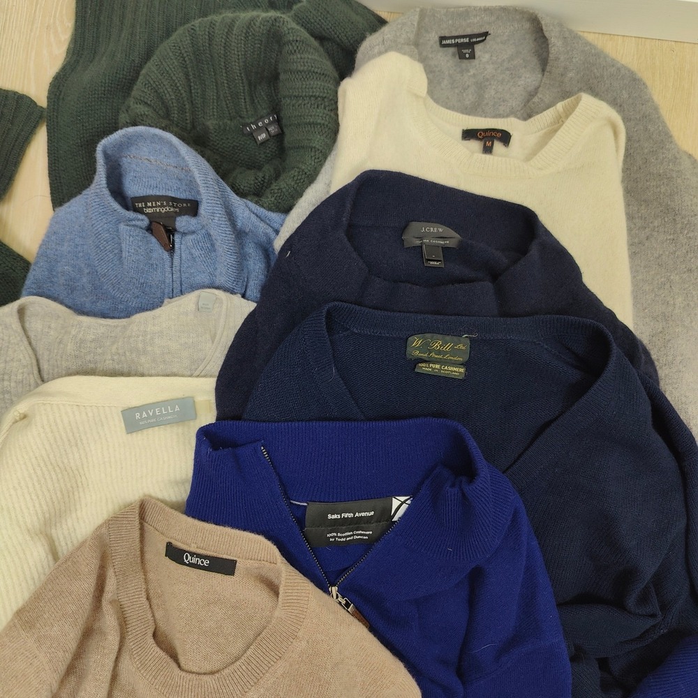 Mixed Brand Flawed Mens Womens Cashmere Sweater Lot 10pc Mixed Sizes Multicolor